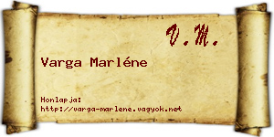 Varga Marléne névjegykártya